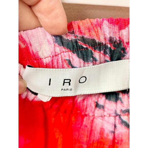 IRO Paris Andri Abstract Pull On High Rise Tiered Mini Skirt Red Women's 36 / 4 - Picture 4 of 5